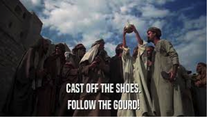 In Monty Python’s The Life of Brian, Brian, a false prophet, drops his shoe and his gourd. His followers splinter into camps of shoe followers and gourd followers. 